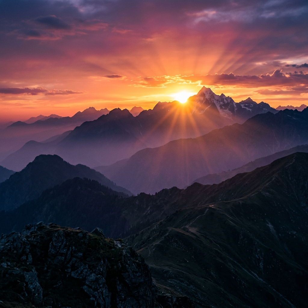 Mountain sunset
